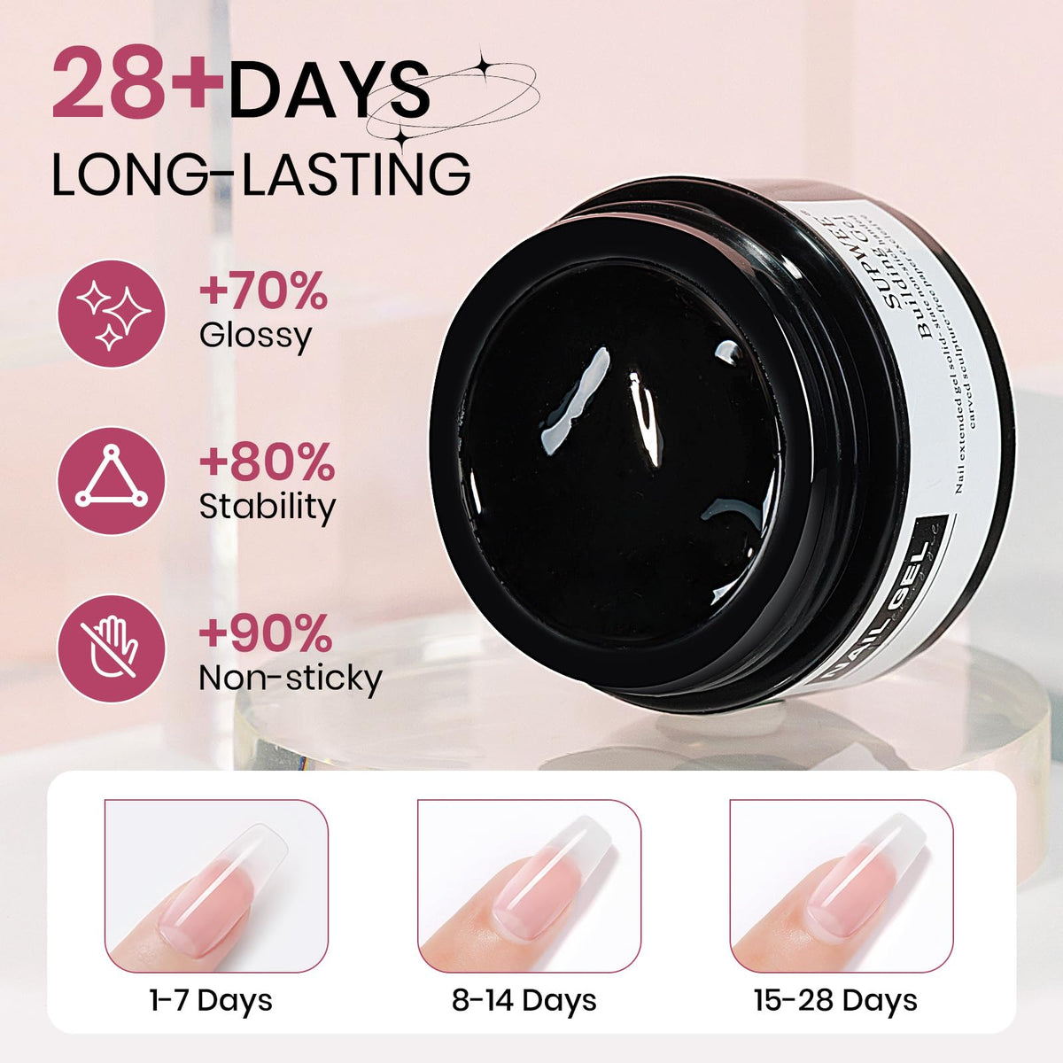 Nail art design created using SUPWEE 3D Nail Sculpting Gel Set