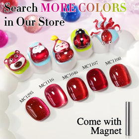 Nail art design created with Double Rhythm Cat Eye Gel Polish