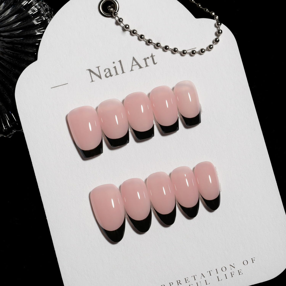 Nail art design created with GAOY Black Swirl Gel Nail Polish