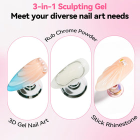 Nail art design created with Makartt 3D Nail Gel