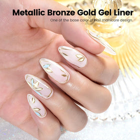 Nail art design created with RARJSM Metallic Chrome Gel Liner