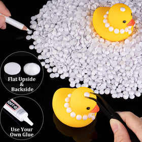 Nail art design featuring BELLEBOOST 3mm white resin rhinestones