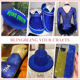 Nail art design featuring BELLEBOOST rhinestones
