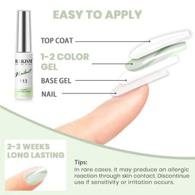 Nail art design featuring pastel green and forest green colours