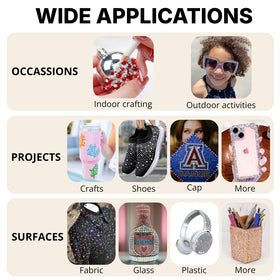 Nail art design featuring rhinestones from the kit