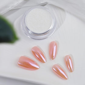 Nail art design using Artdone chrome powder