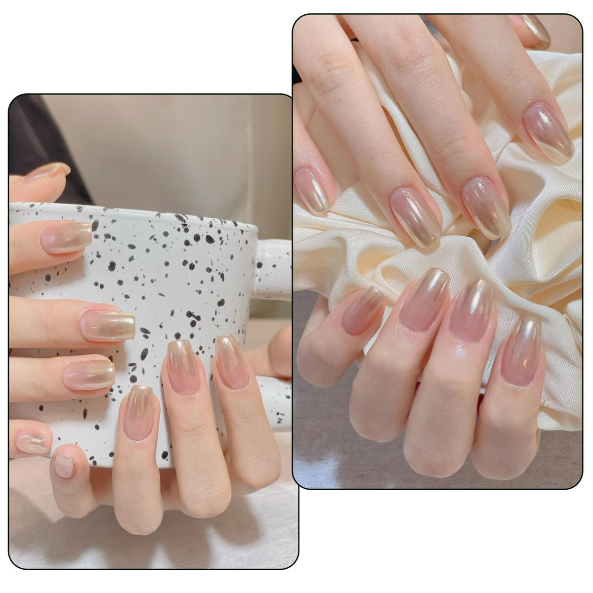 Nail art design using Artdone chrome powder