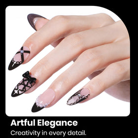 Nail art design using Beetles Black Gel Polish
