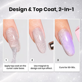 nail art design using beetles Cat Eye Gel Top Coat