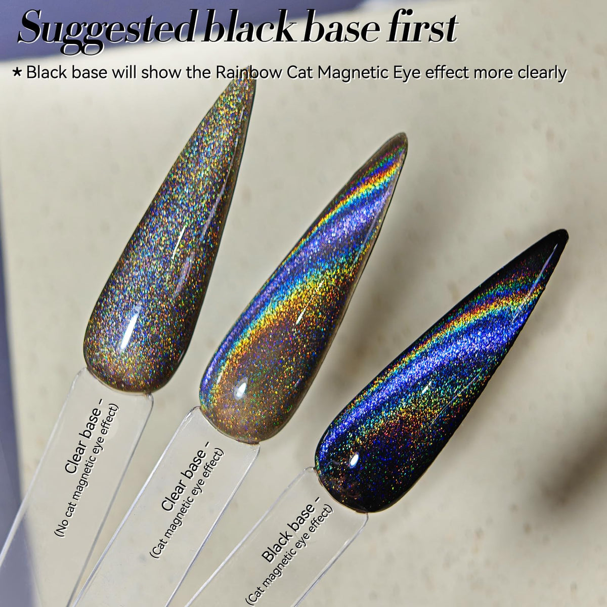 Nail art design using Born Pretty Cat Magnetic Eye Gel