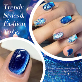 Nail art design using Born Pretty Cat Magnetic Eye Gel Nail Polish