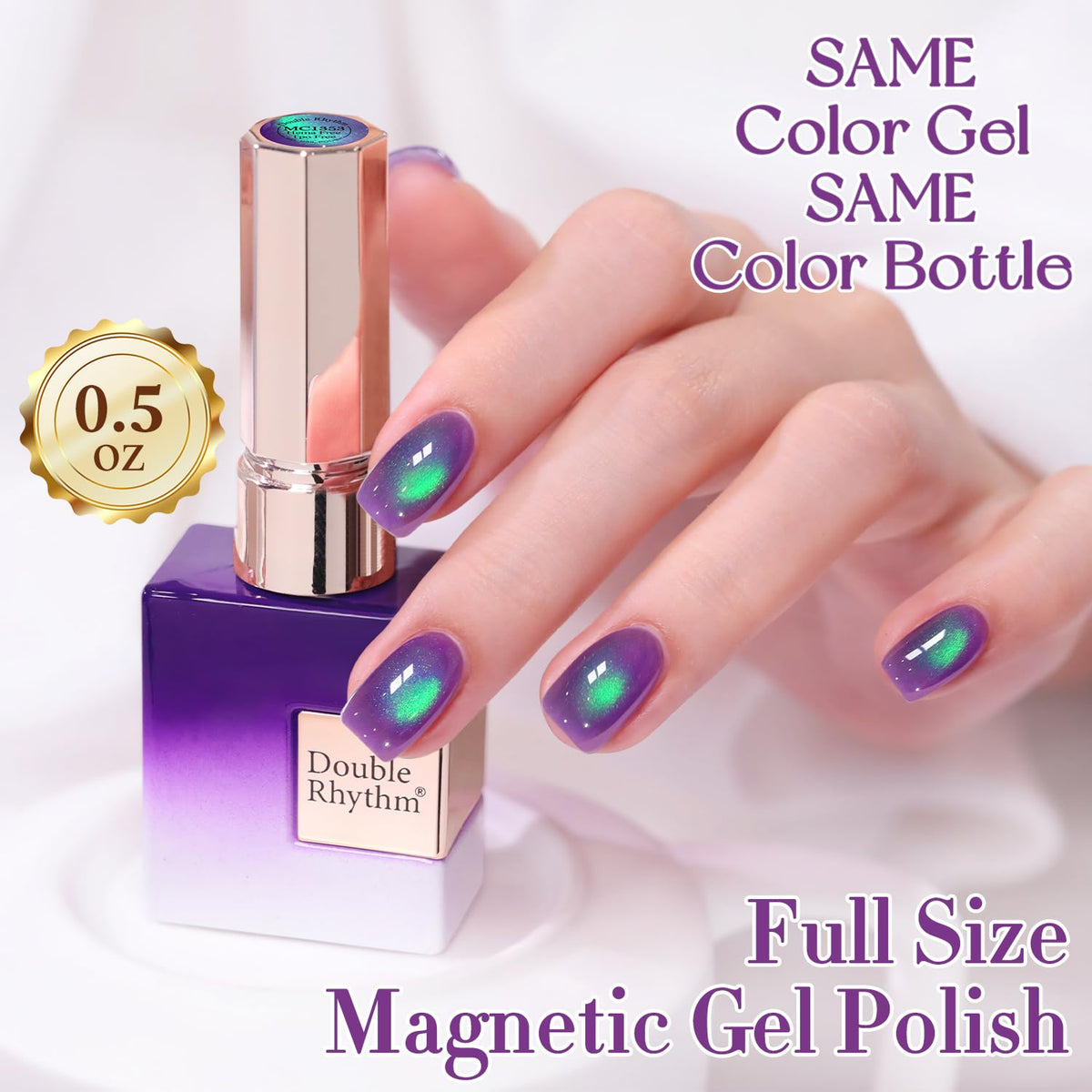 Nail art design using Double Rhythm Cat Eye Gel Polish