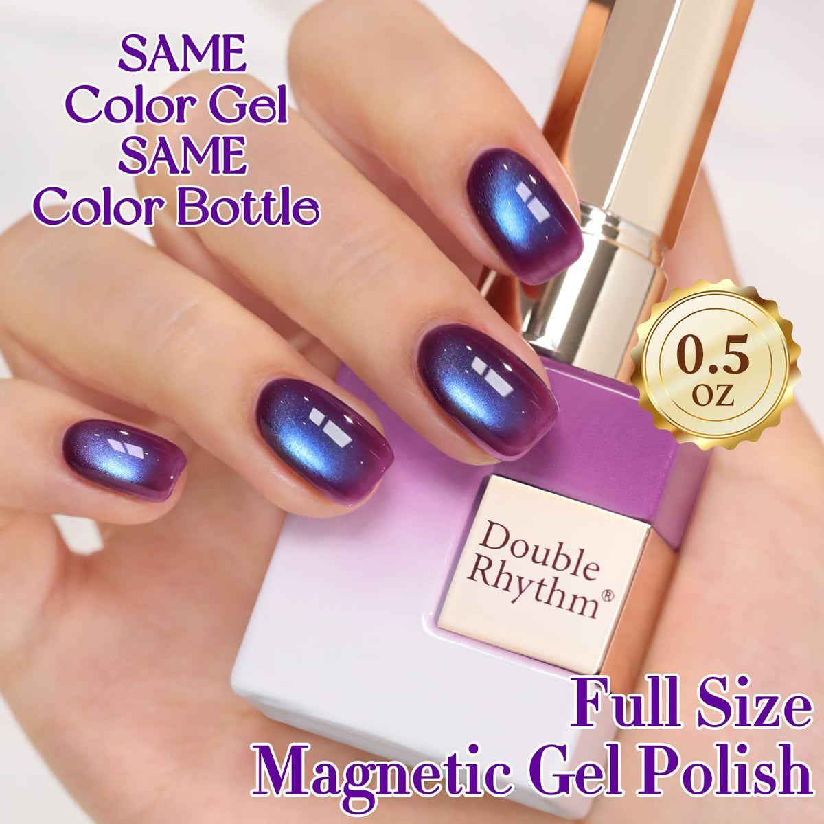 Nail art design using Double Rhythm Cat Eye Gel Polish