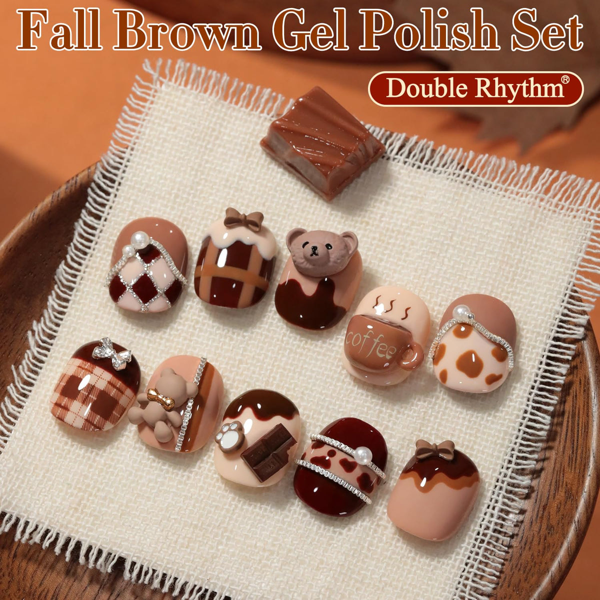 Nail art design using Double Rhythm Gel Polish