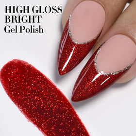 Nail art design using Double Rhythm Glitter Gel Polish