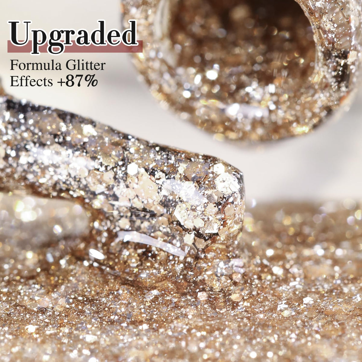 Nail art design using Double Rhythm Glitter Gel Polish