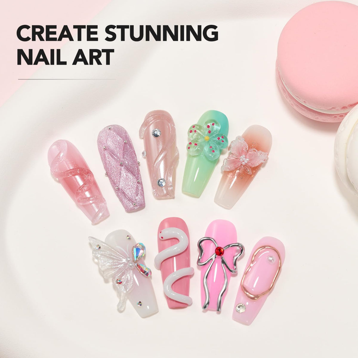 Nail art design using GAOY 3D Sculpting Gel