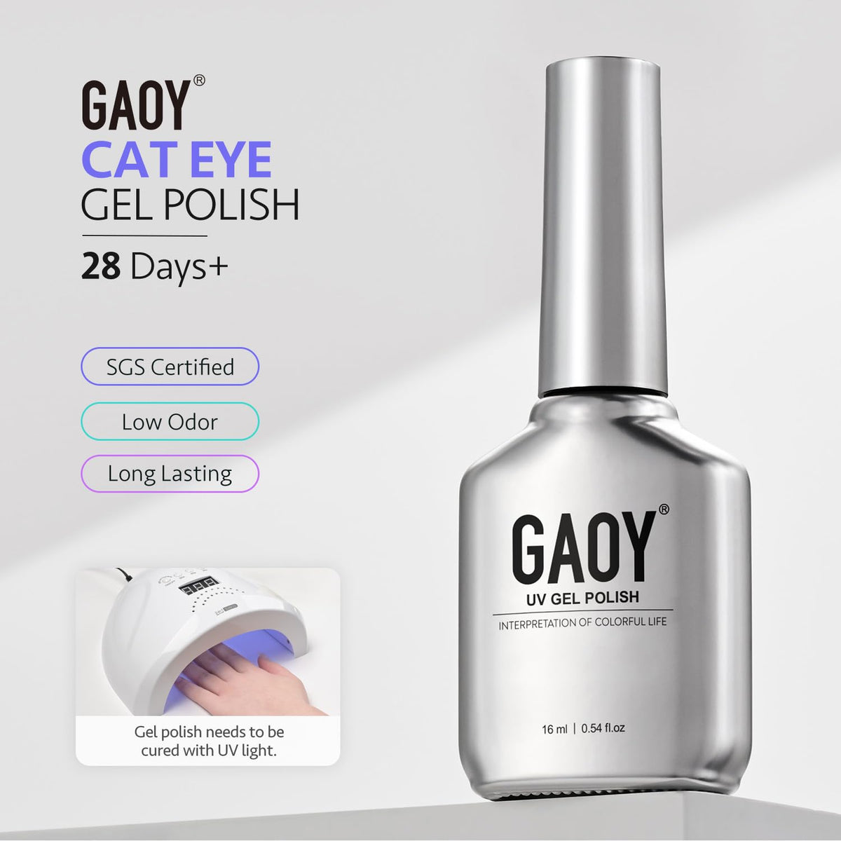 Nail art design using GAOY Cat Eye Gel Polish