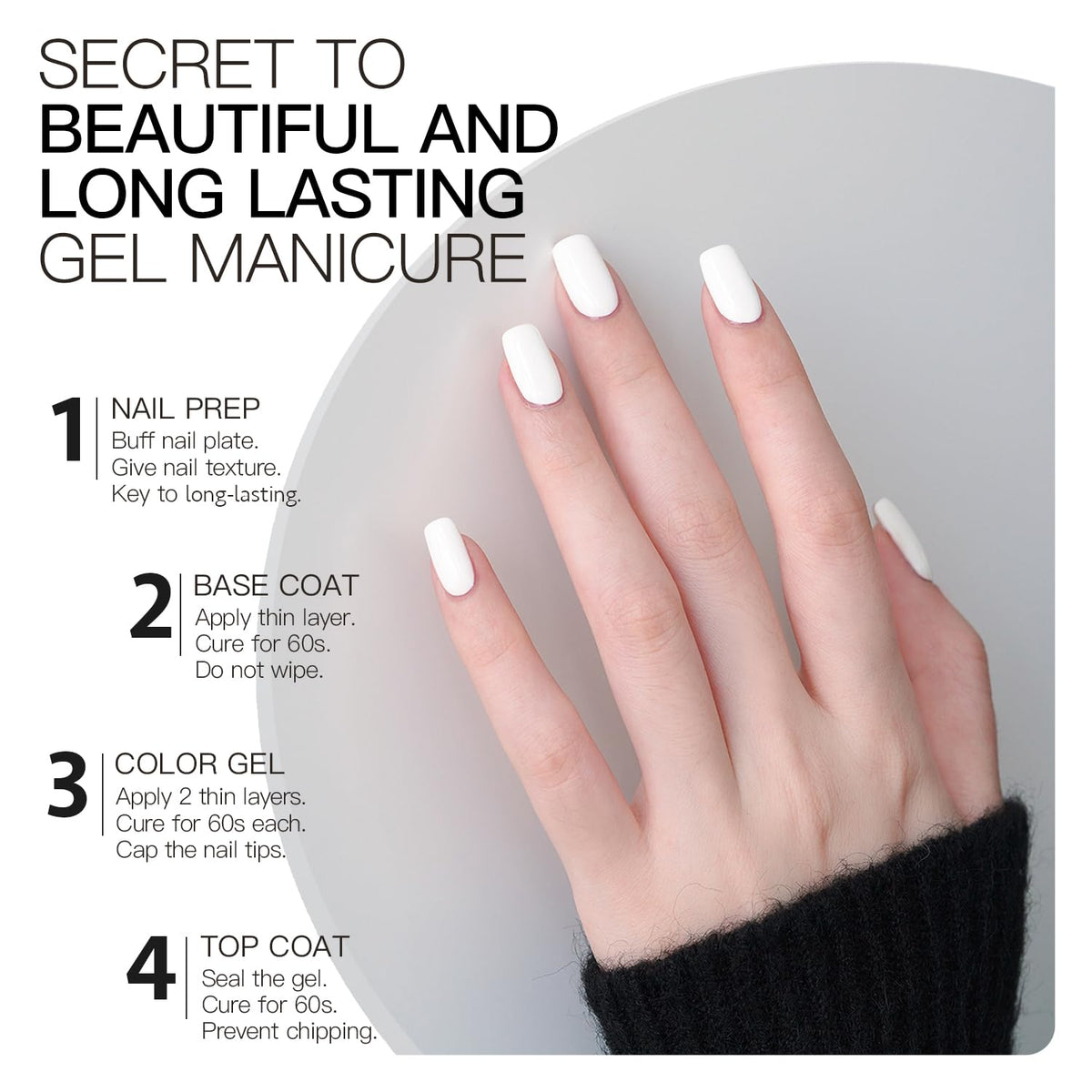 Nail art design using GAOY White Gel Nail Polish
