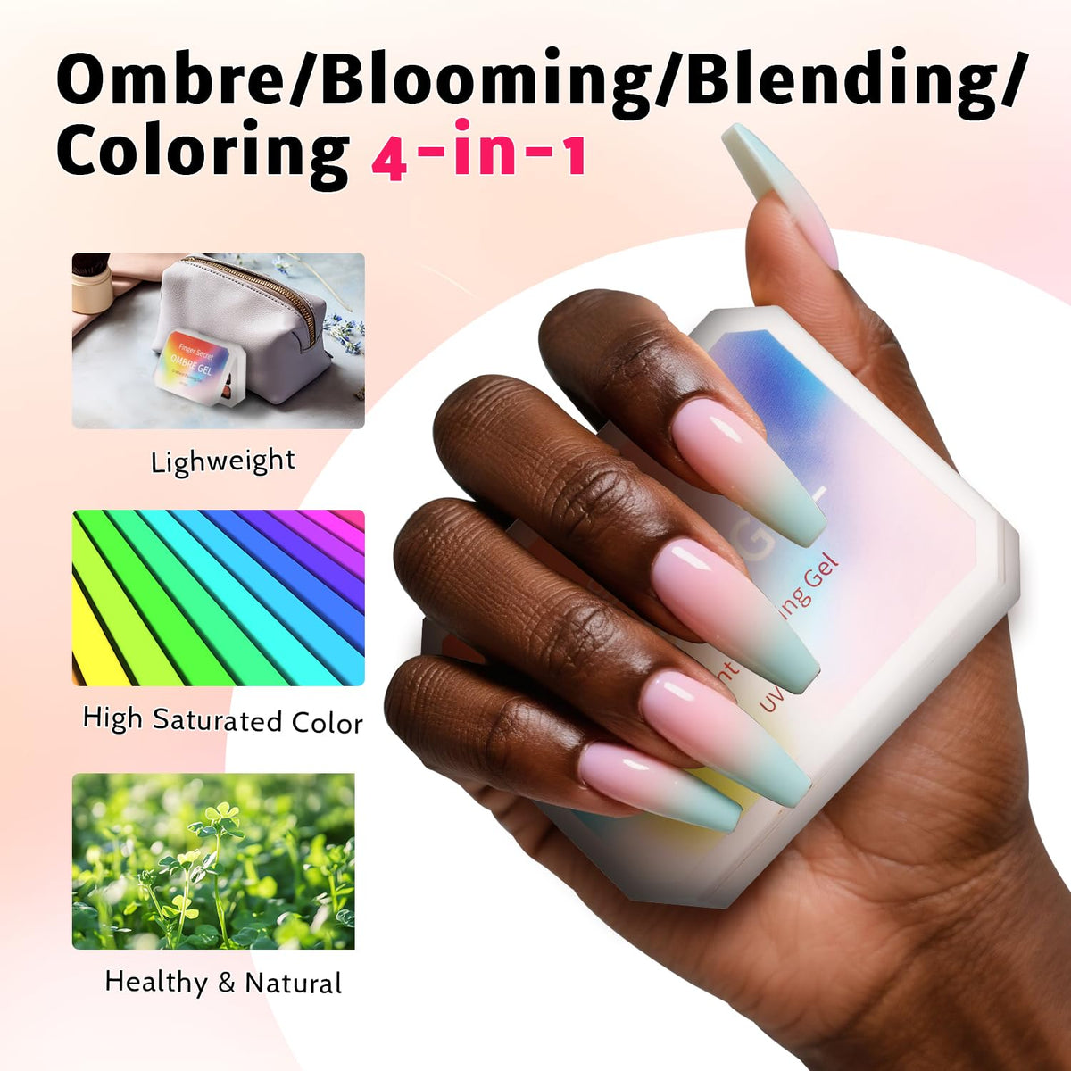 Nail art design using Karroy Ombre Gel Polish