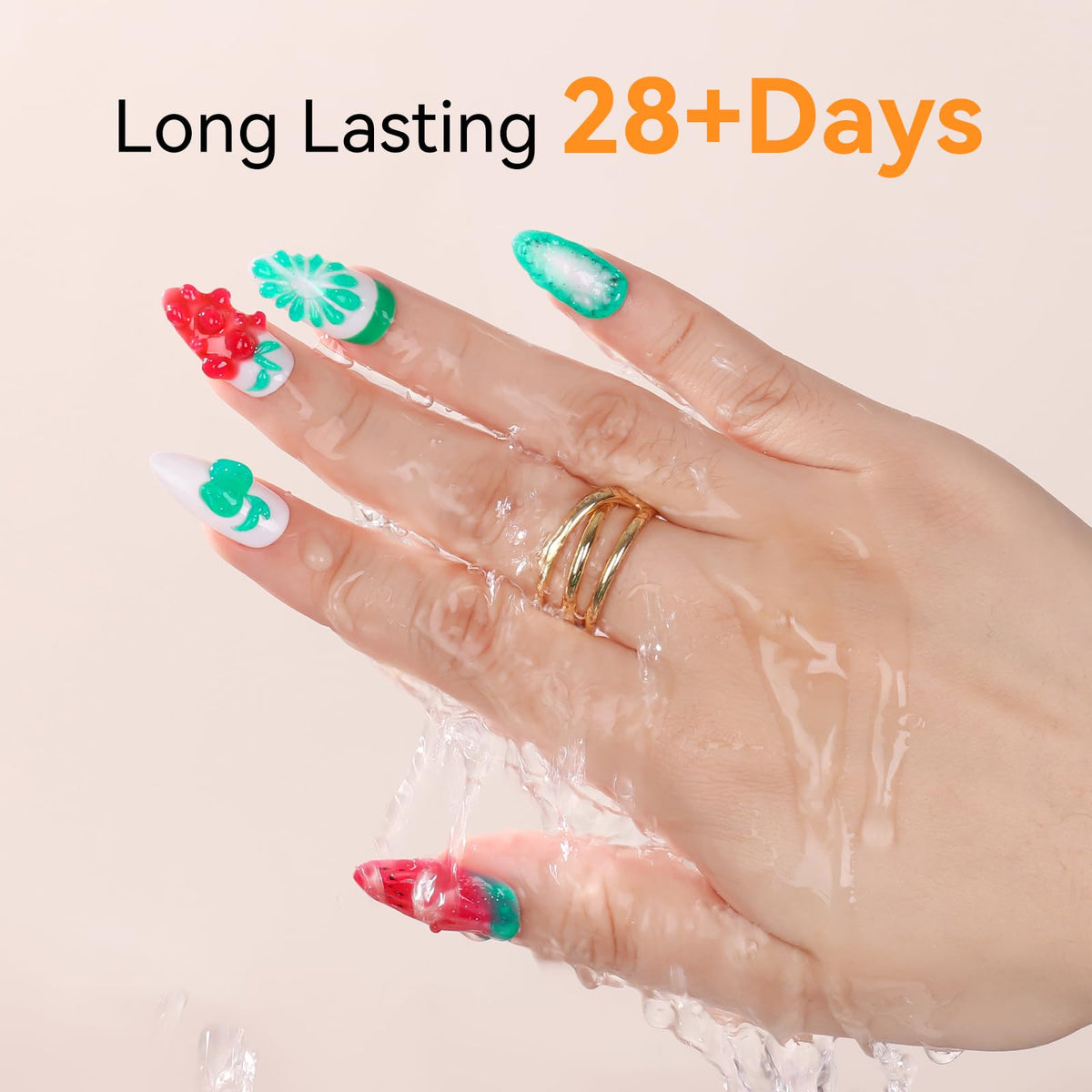 Nail art design using Makartt 3D Nail Gel