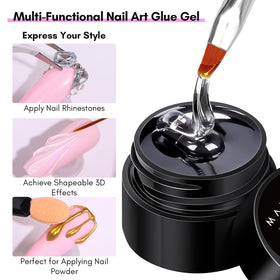 Nail art design using Makartt rhinestone glue