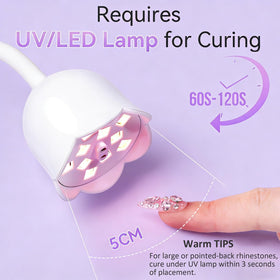 Nail art design using Makartt Rhinestone Glue