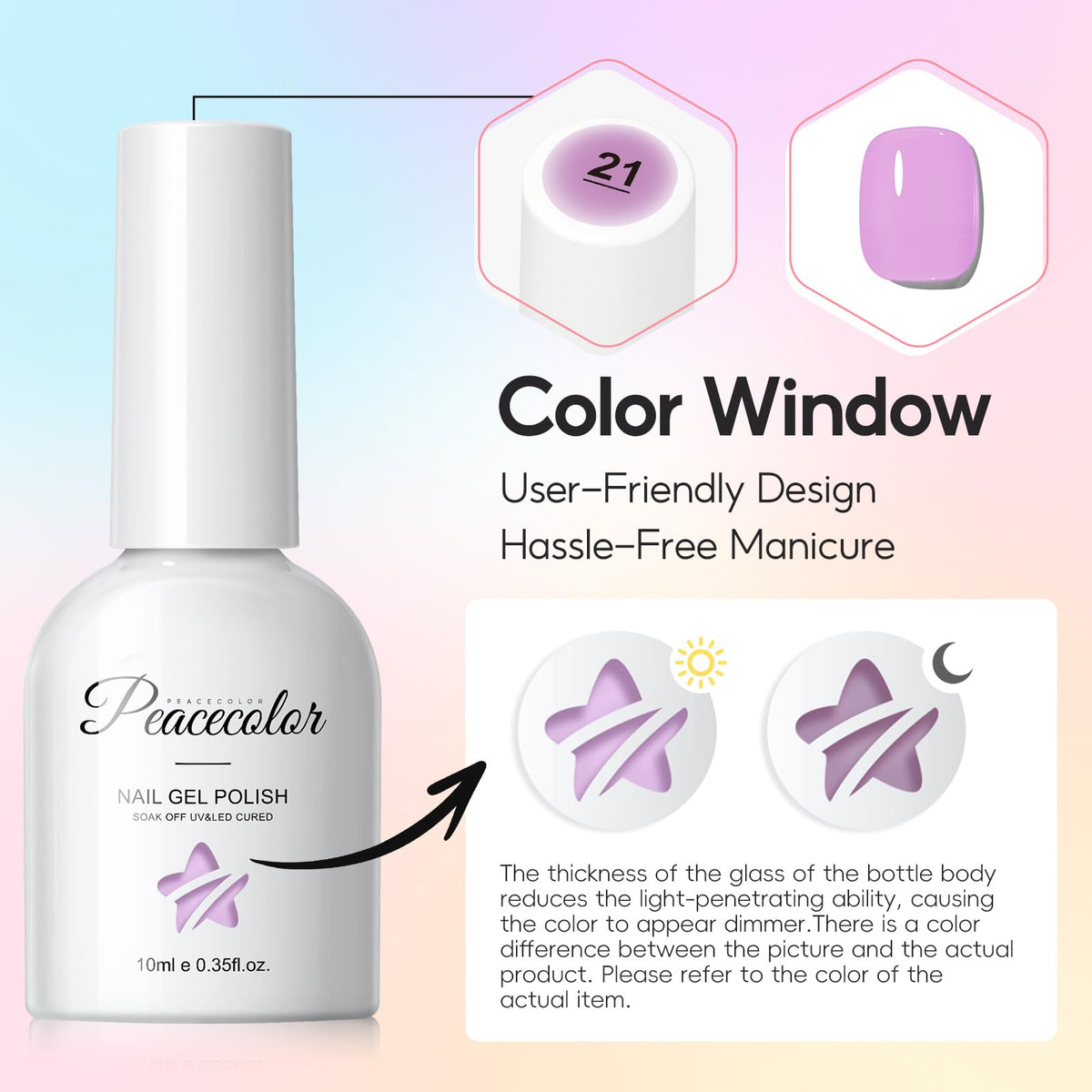 Nail art design using PEACECOLOR Jelly Gel Nail Polish