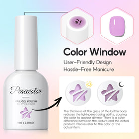 Nail art design using PEACECOLOR Jelly Gel Nail Polish