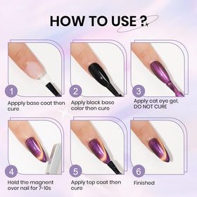 Nail art design using SUPWEE Cat Eye Gel Polish