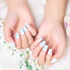 Nail art designs created with Artdone pearl powders
