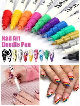 Nail art designs created with Kalolary pens