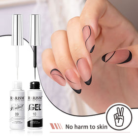 Nail art designs using RARJSM Black and White Gel