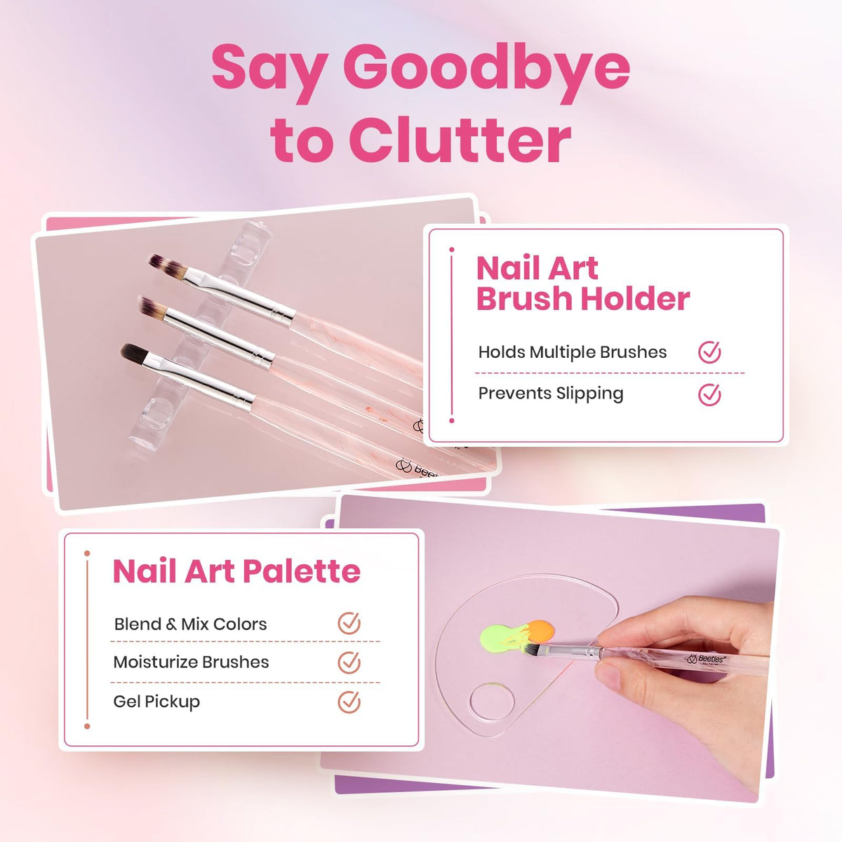 Nail Art Palette for colour blending in the beetles Gel Polish set