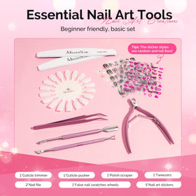 Nail art stickers and false nail swatches wheel