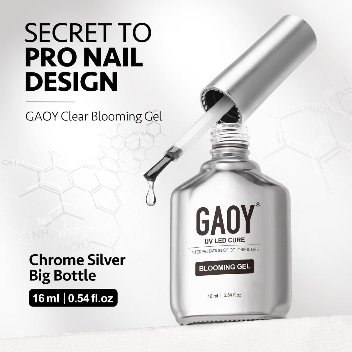 Nail art tools alongside GAOY Nail Blooming Gel