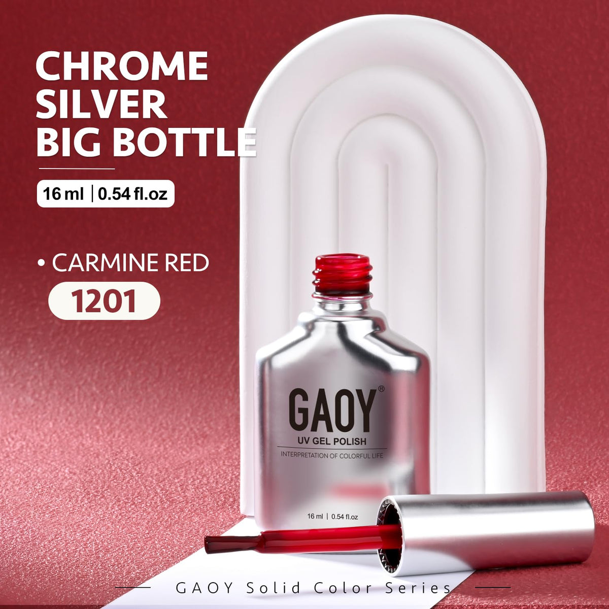 Nail art tools alongside GAOY Red Gel Nail Polish