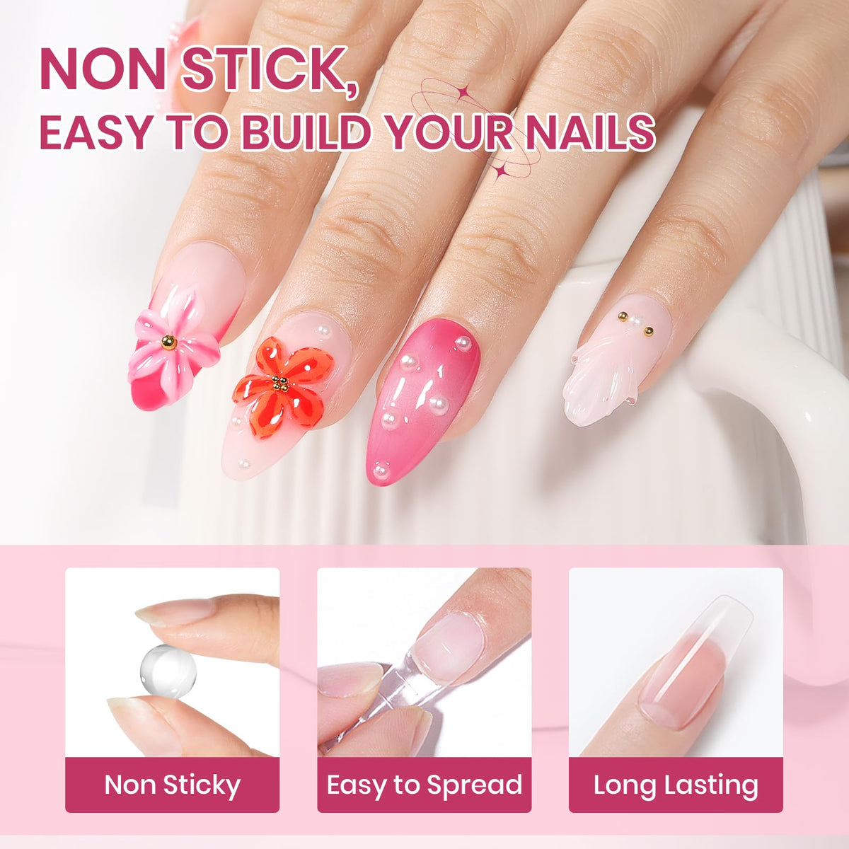 Nail art tools and SUPWEE 3D Sculpting Gel on a workspace