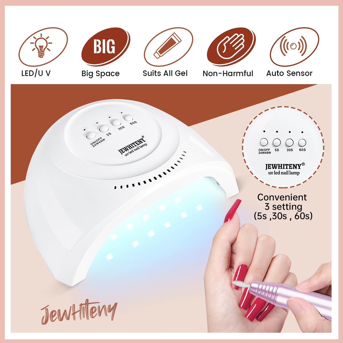 Nail art tools included in JEWHITENY Poly Gel Nail Kit