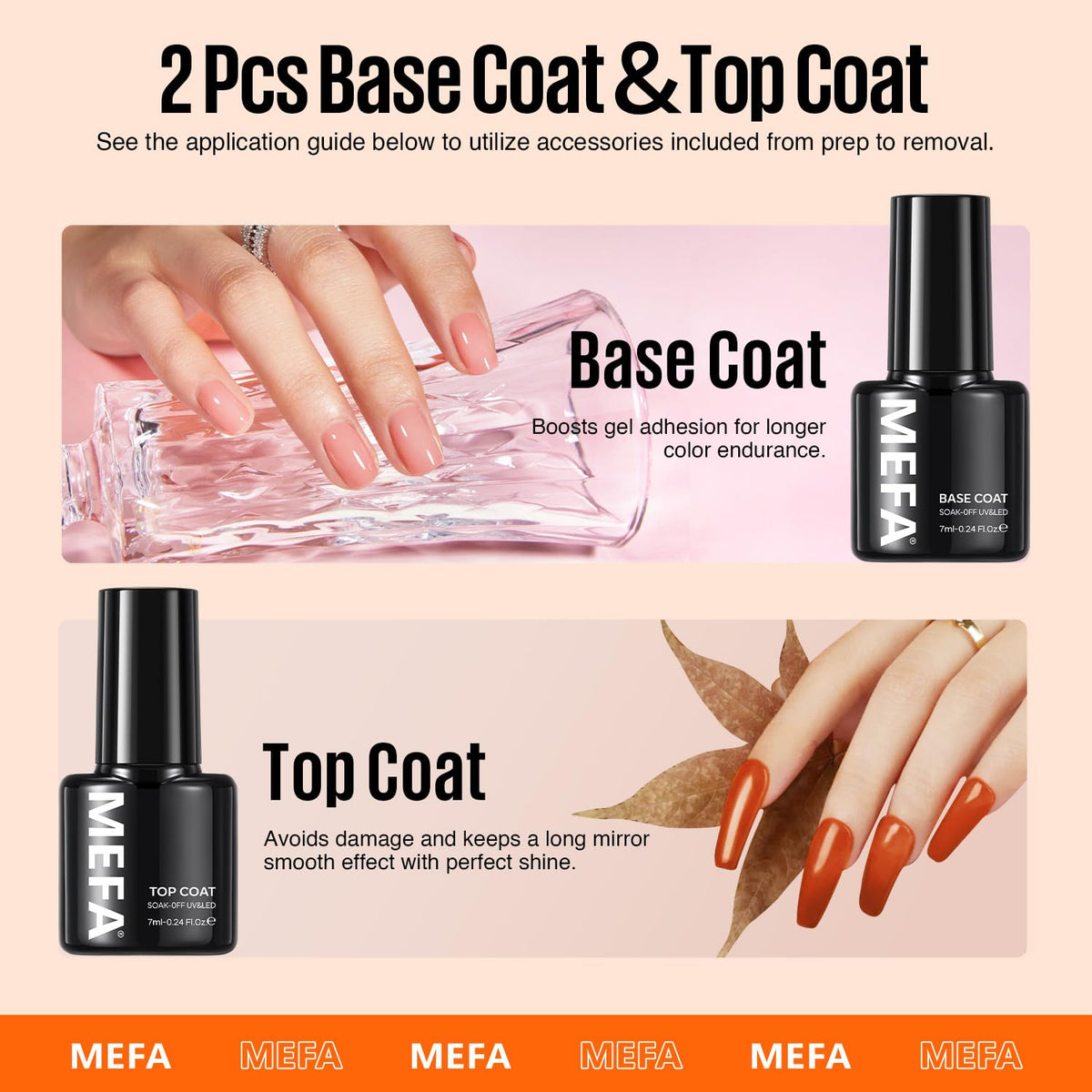 Nail art tools included in MEFA Gel Nail Polish Kit