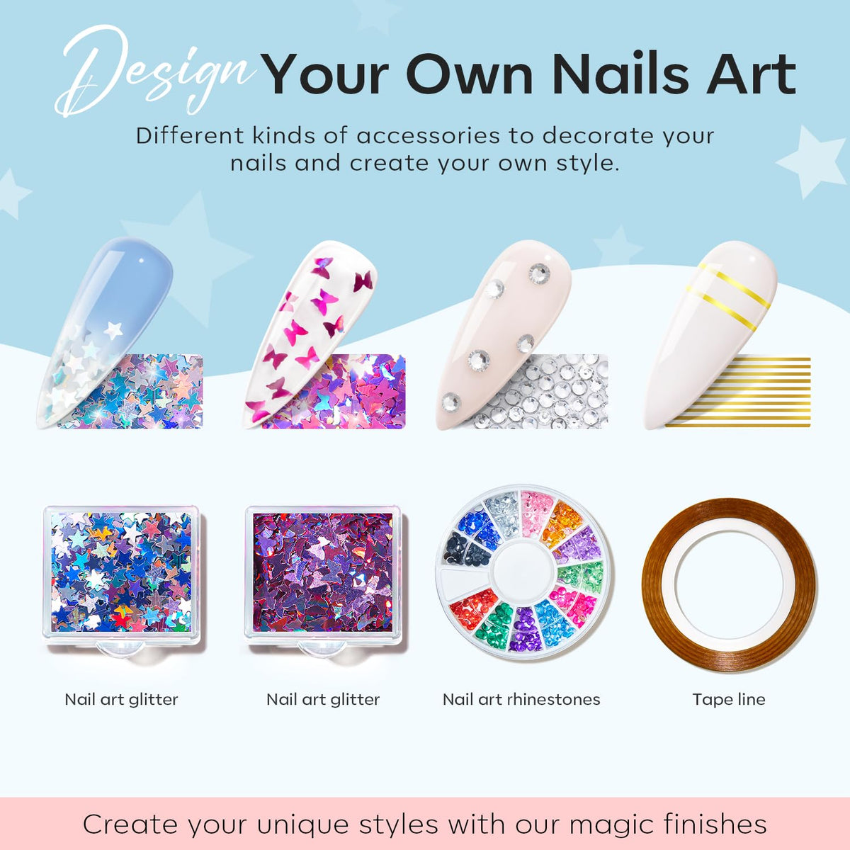 nail art tools included in modelones Poly Nail Gel Kit