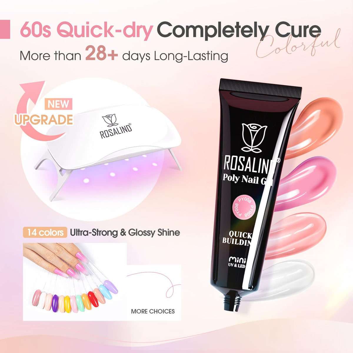 Nail art tools included in ROSALIND Poly Nail Gel Kit