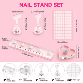 Nail art tools including brushes and charms