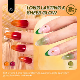 Nail art using beetles Jelly Gel Nail Polish in trendy colours