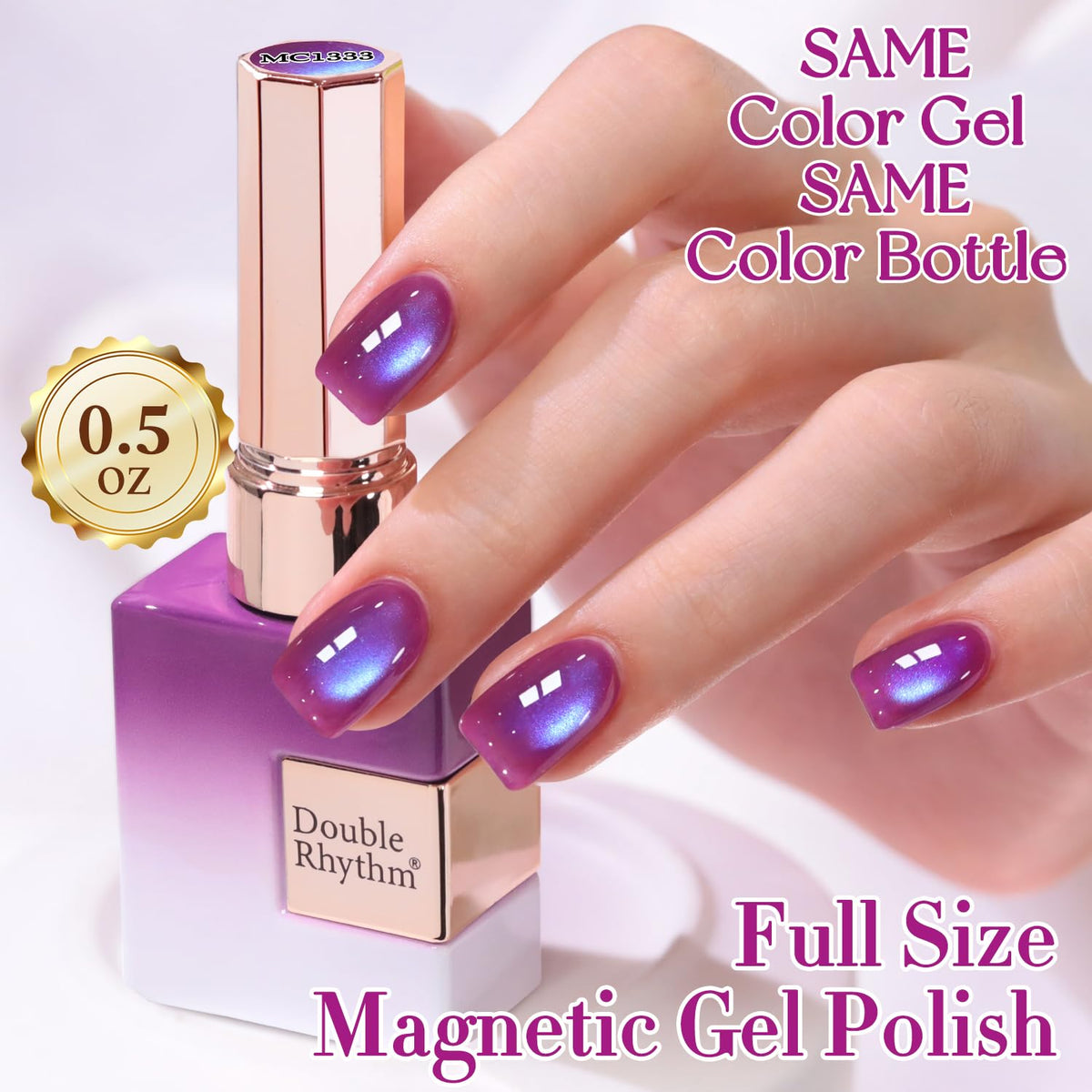 Nail art using Double Rhythm Cat Eye Gel Polish