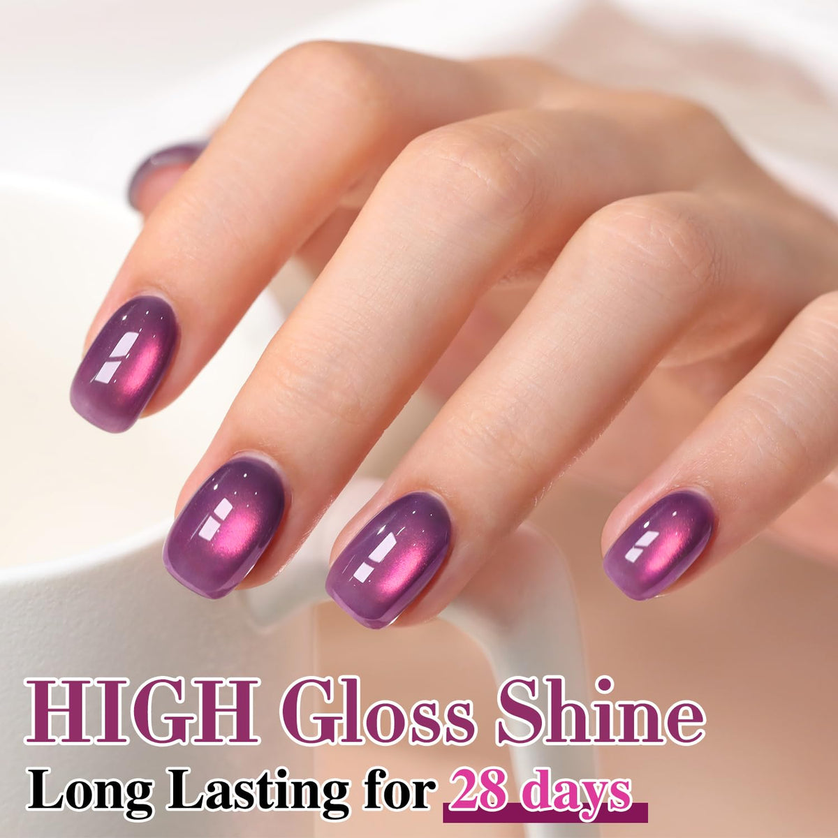 Nail art using Double Rhythm Cat Eye Gel Polish