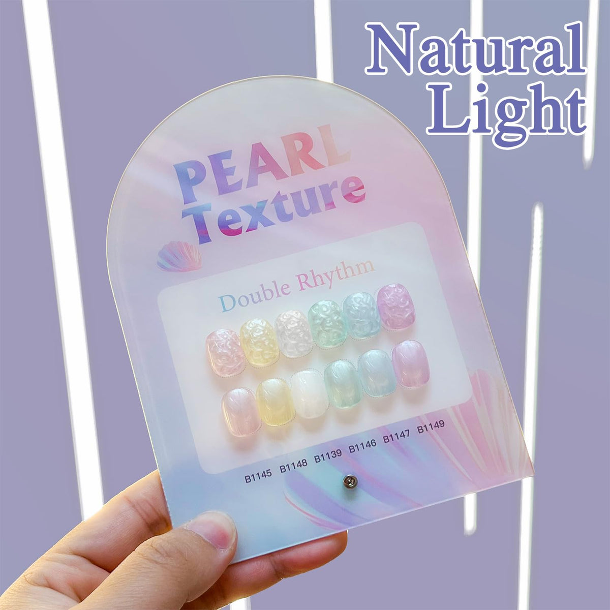 Nail art using Double Rhythm Gel Polish in pearl pink