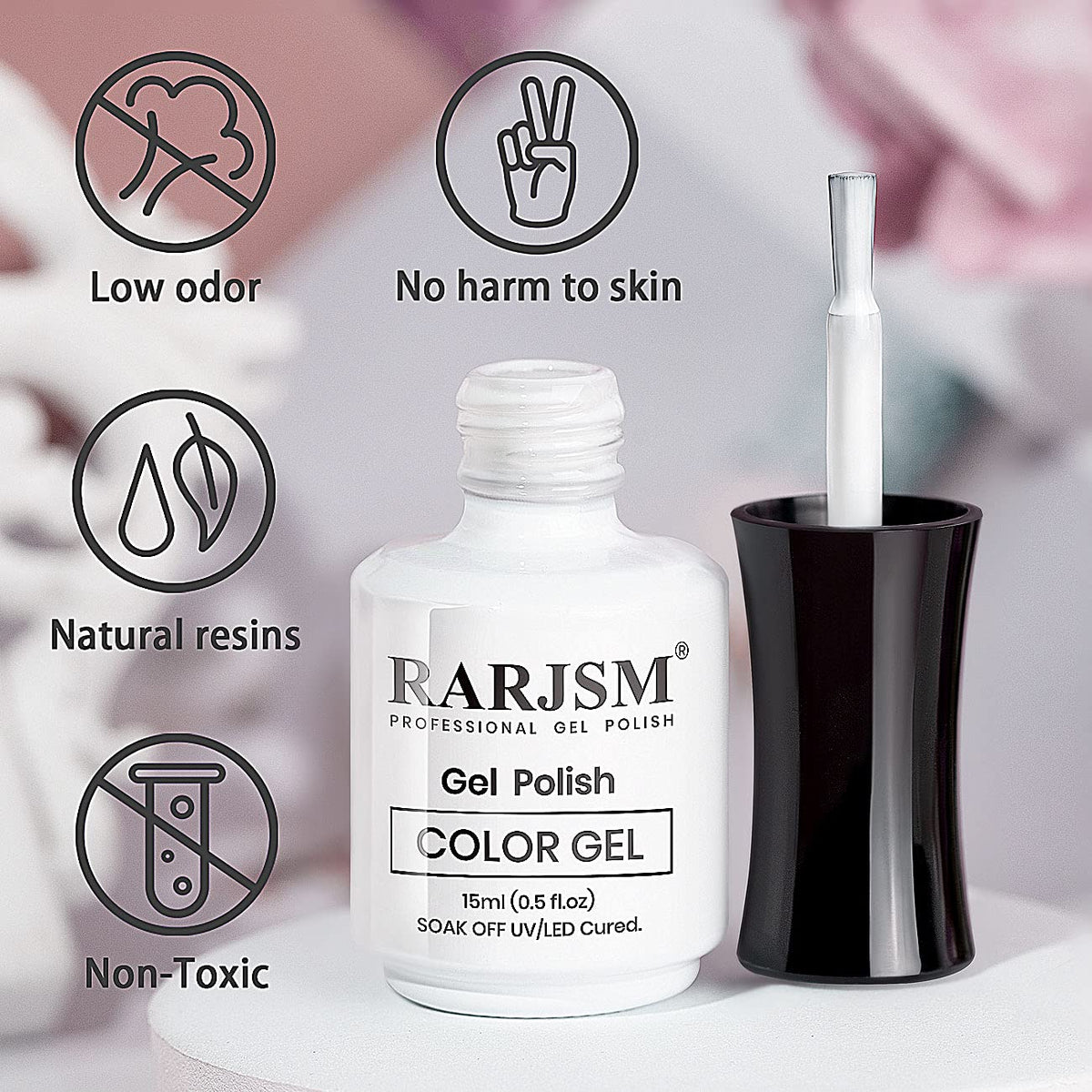 Nail art using RARJSM Pure White Gel Nail Polish