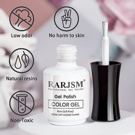 Nail art using RARJSM Pure White Gel Nail Polish