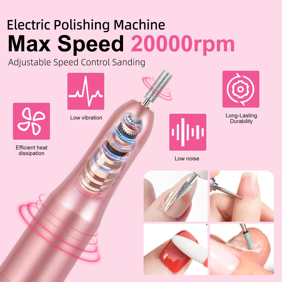 Nail brush and decorative glitters from DouborQ kit